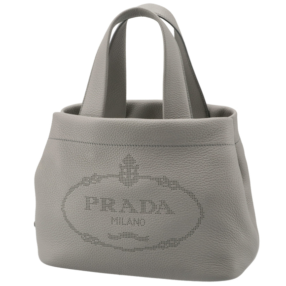 Prada Tote Calfskin Light Small Gray Bag - Picture 1 of 9